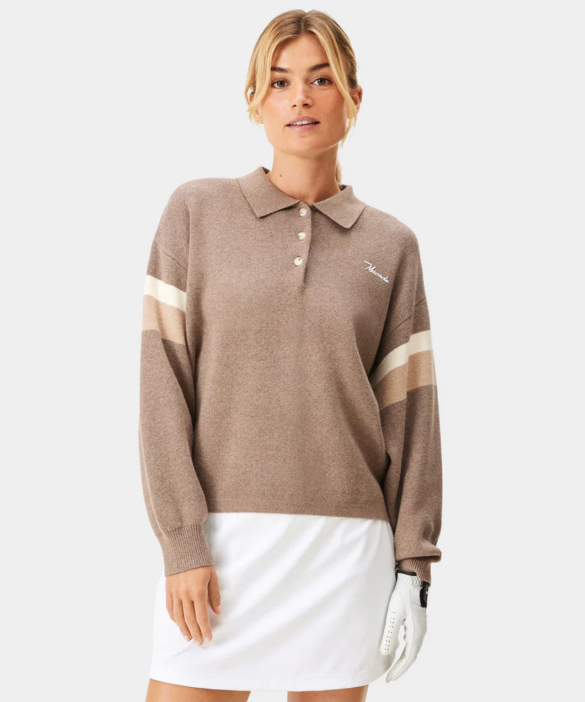 Macade Dömu Lite Knit Polo Sweater