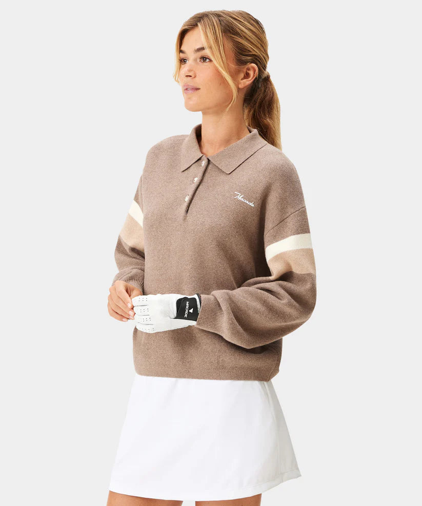 Macade Dömu Lite Knit Polo Sweater