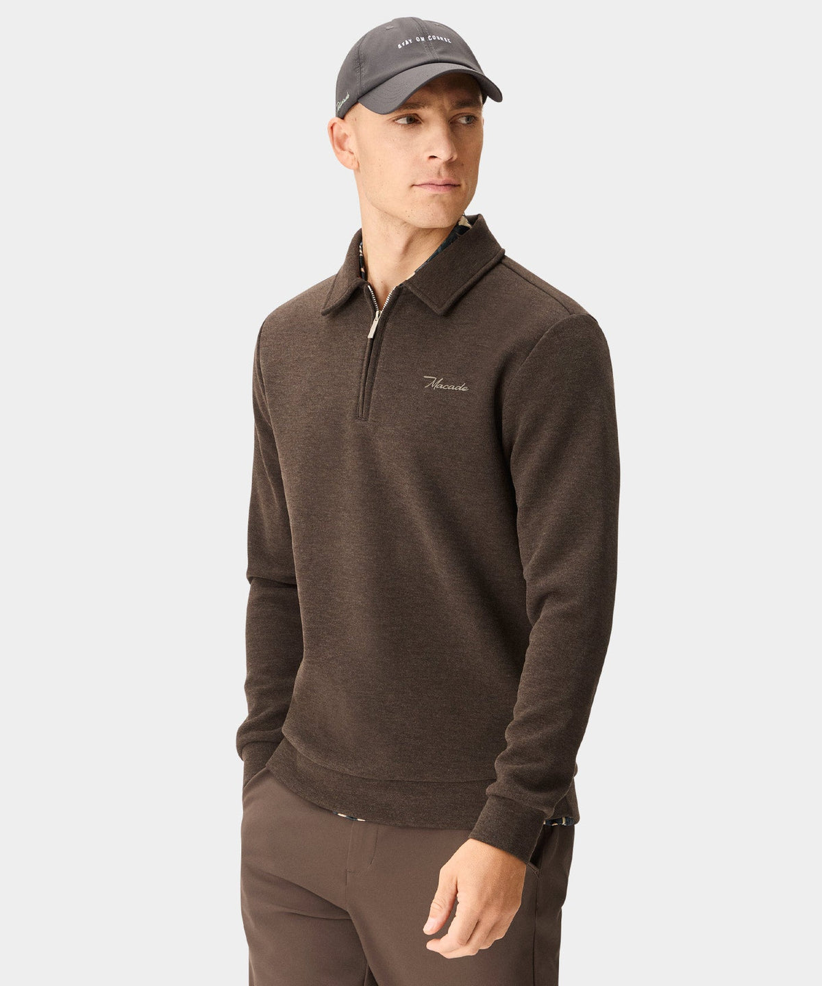 Macade Crossover Long Sleeve Zip Polo