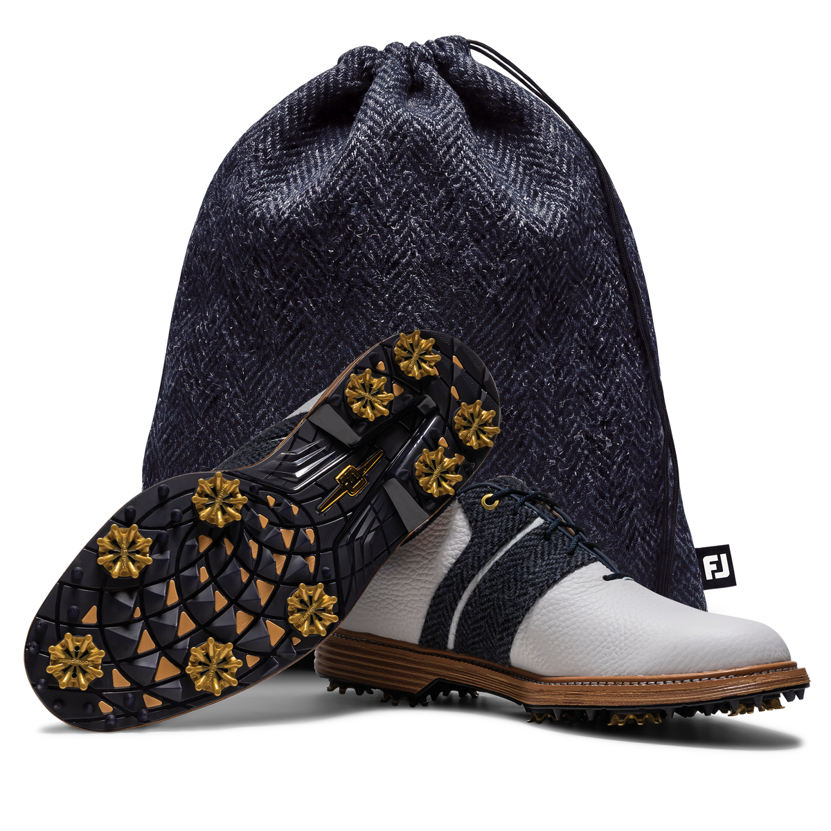 FJ Golfskór Herra Harris Tweed Packard Herringbone