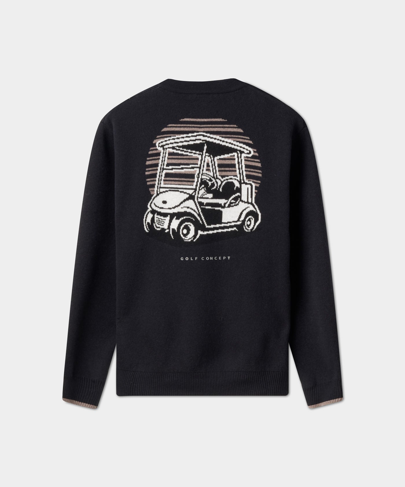 Macade Black Cashmere Blend Intarsia Crewneck