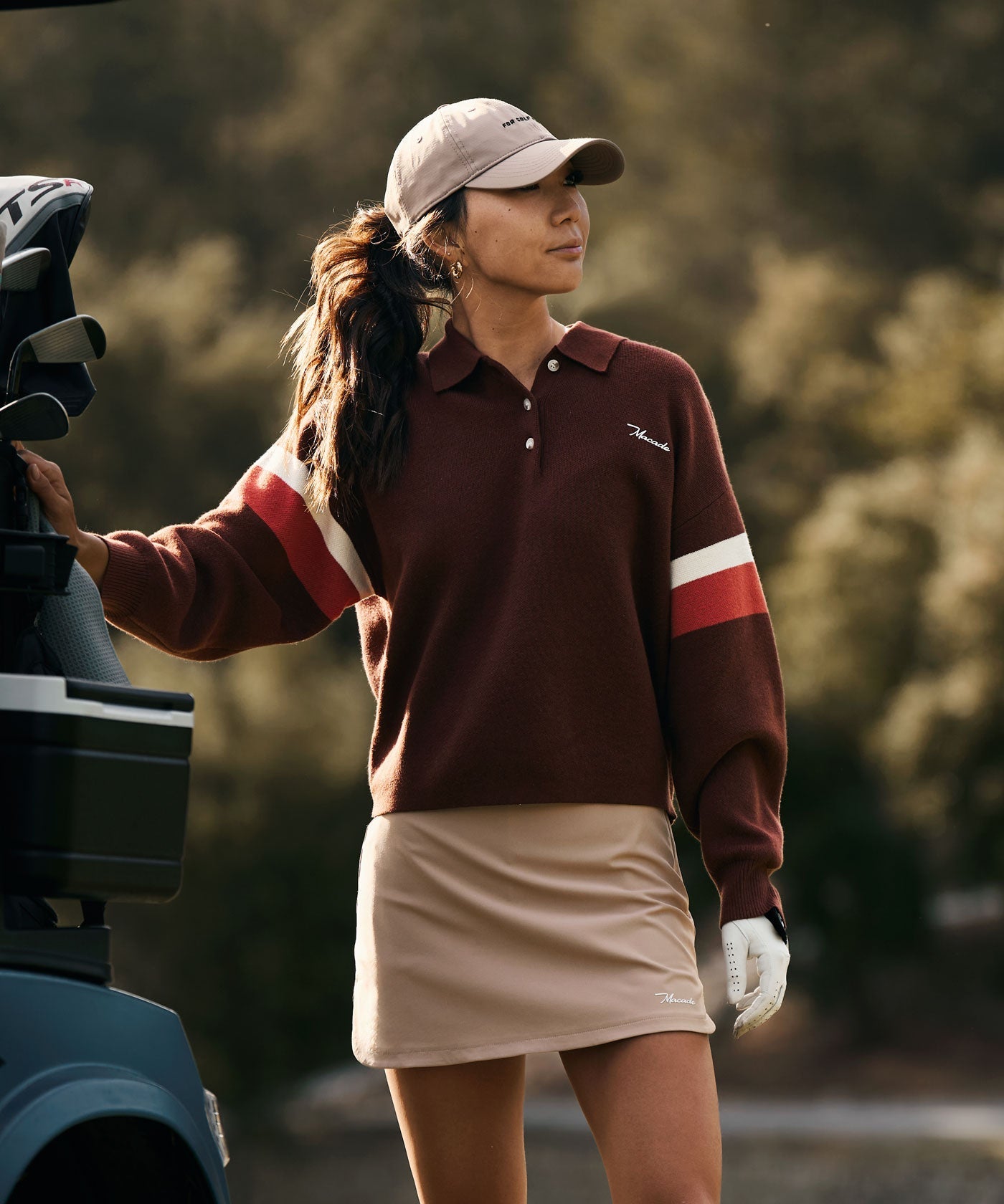 Macade Dömu Lite Knit Polo Sweater