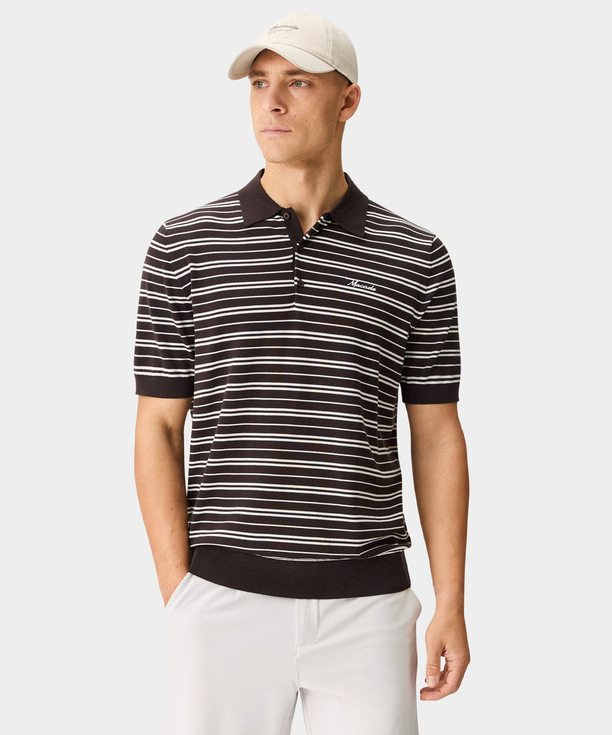 Macade Crossover Striped Knit Shirt