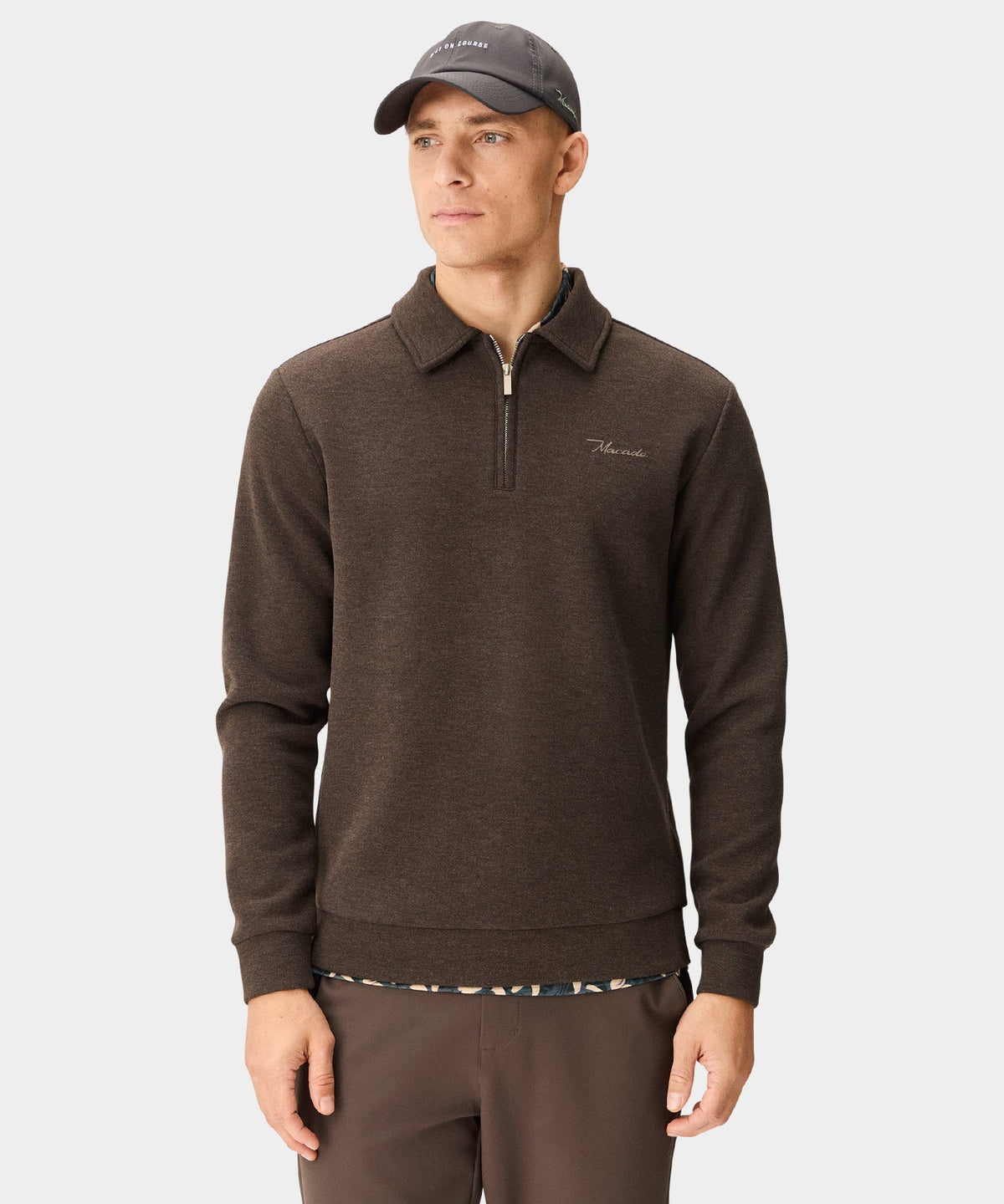 Macade Crossover Long Sleeve Zip Polo