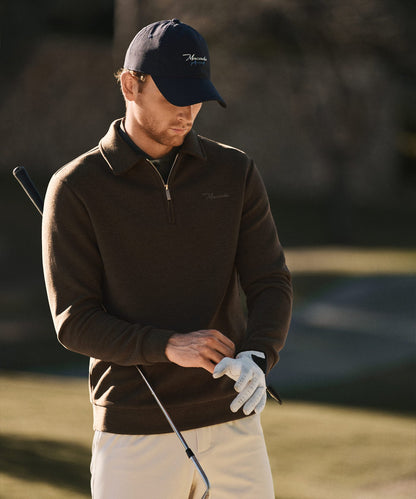 Macade Crossover Long Sleeve Zip Polo