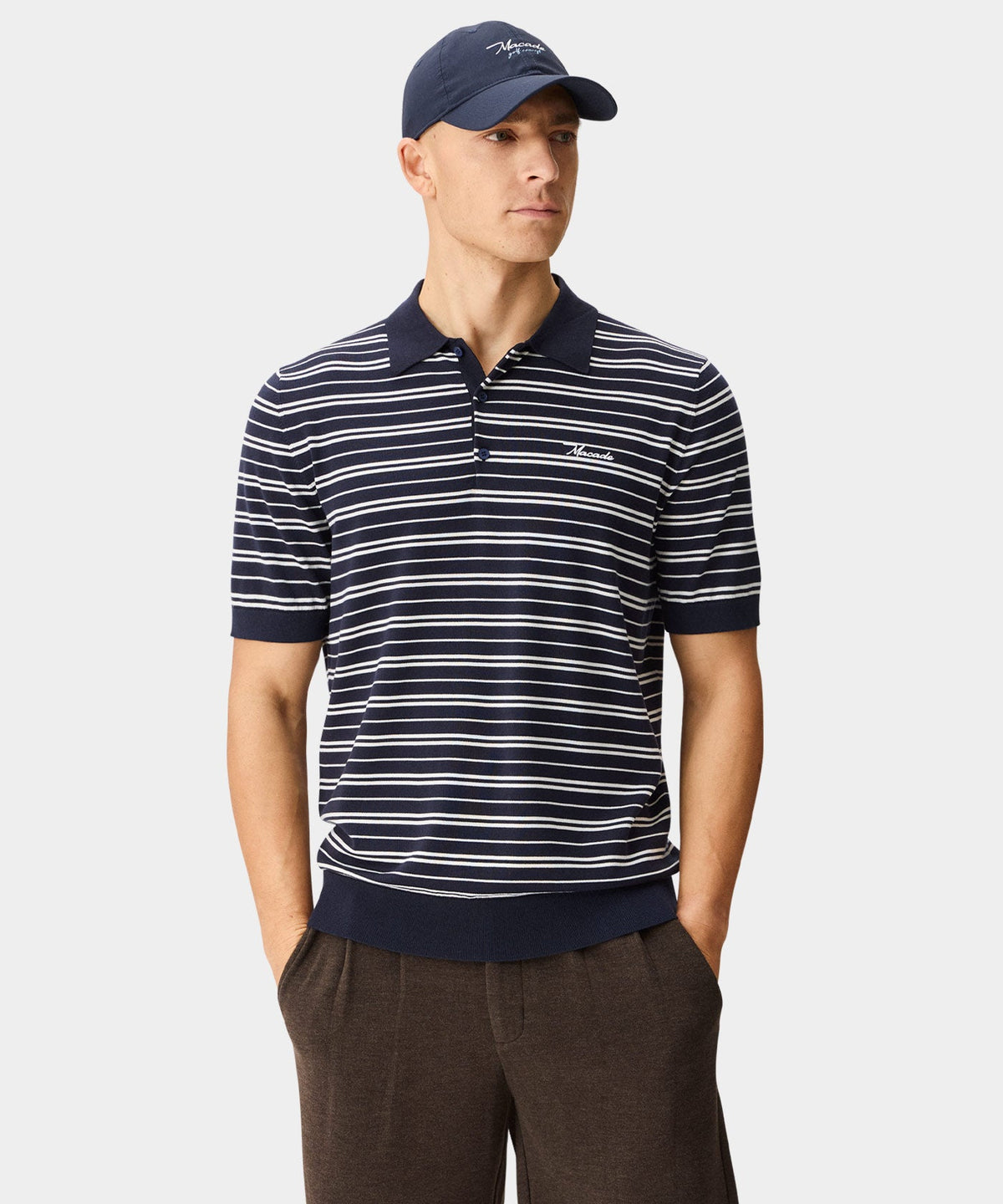 Macade Crossover Striped Knit Shirt