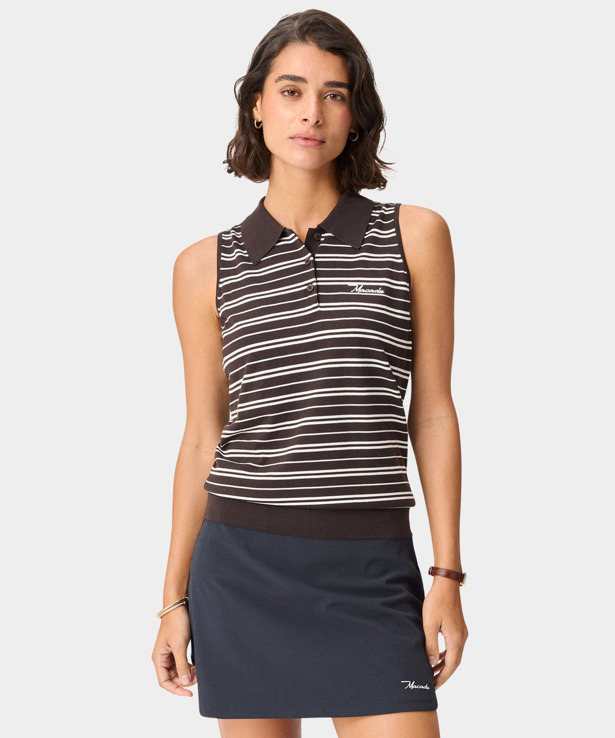 Macade Dömu Crossover Knit Sleeveless Shirt