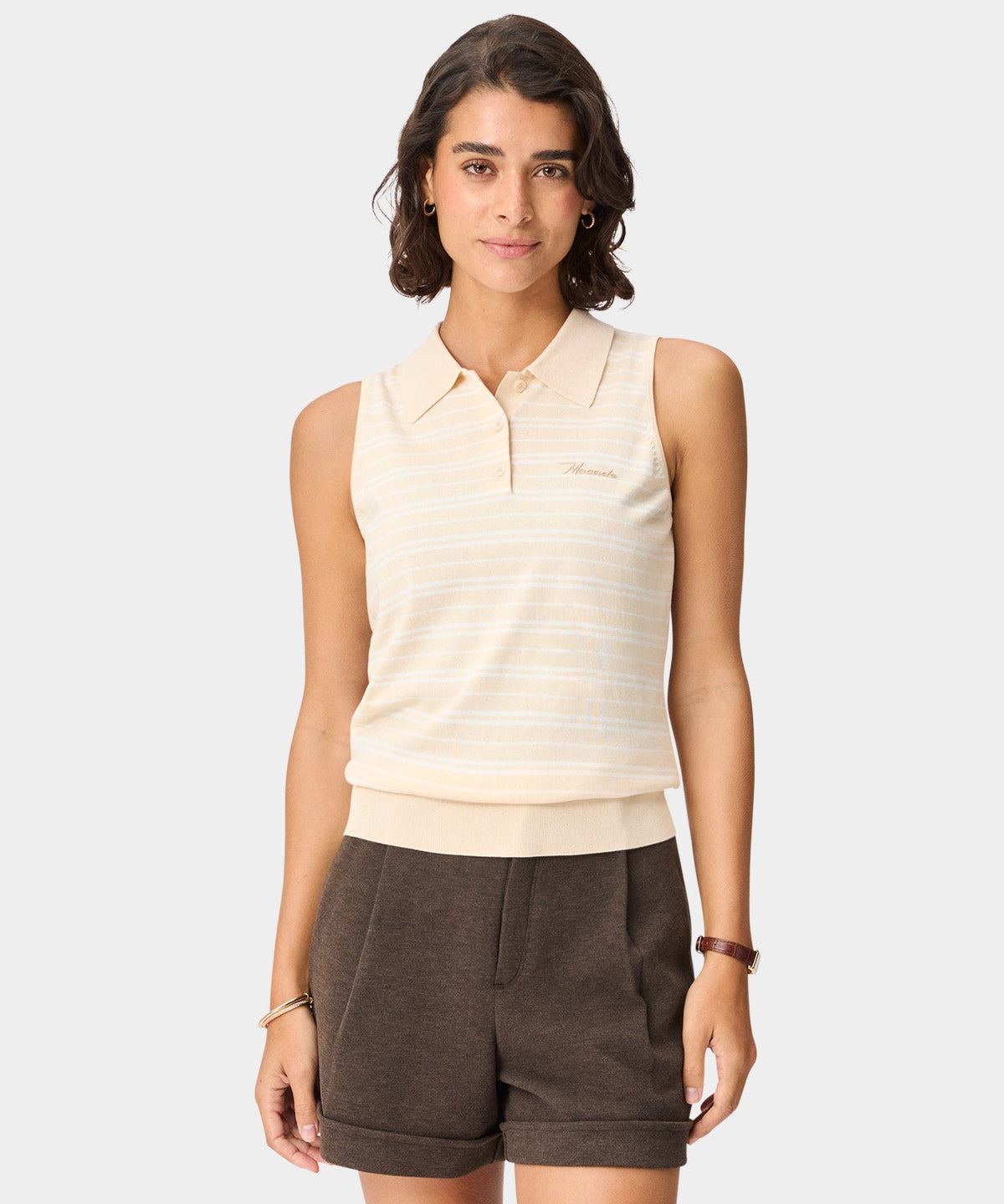 Macade Dömu Crossover Knit Sleeveless Shirt
