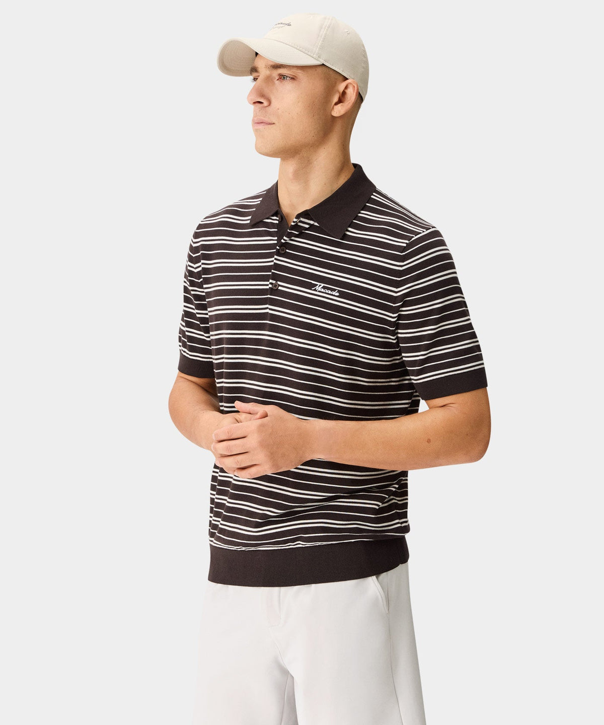 Macade Crossover Striped Knit Shirt