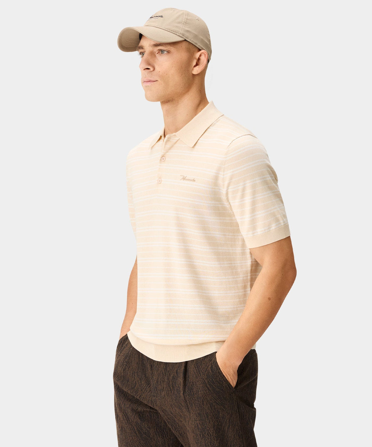 Macade Crossover Striped Knit Shirt