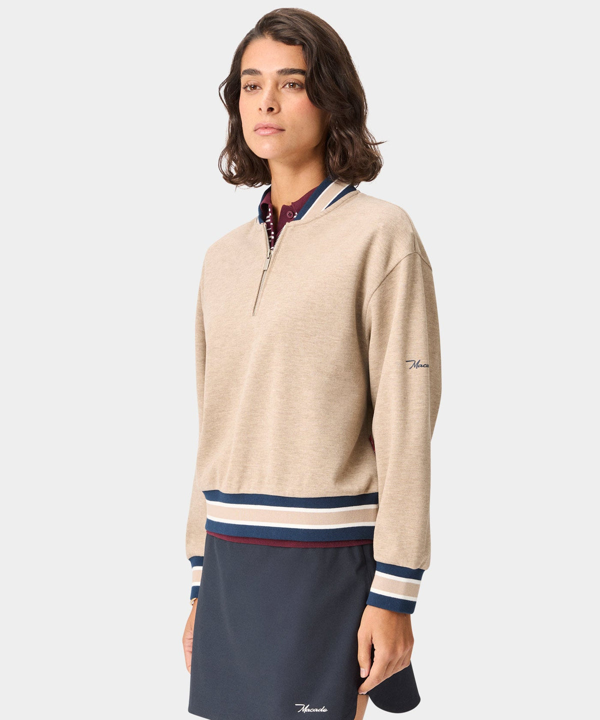 Macade Dömu Crossover Wool Bomber
