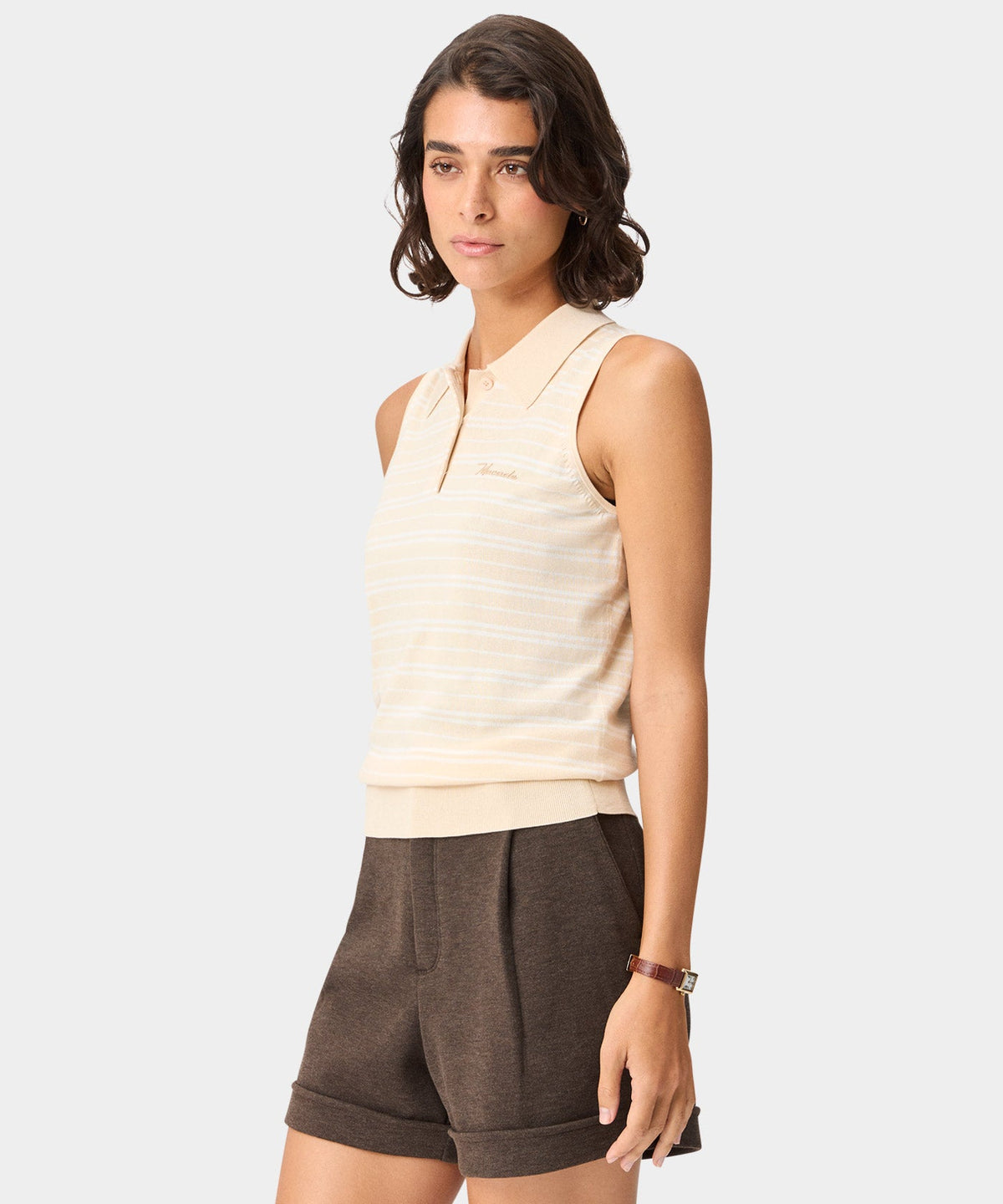 Macade Dömu Crossover Knit Sleeveless Shirt