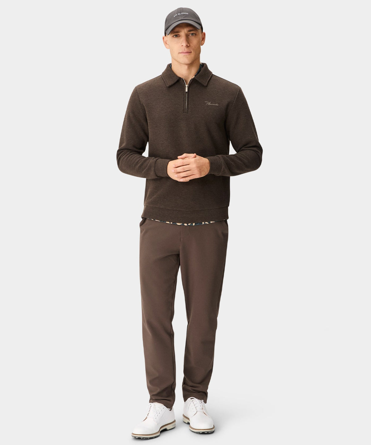Macade Crossover Long Sleeve Zip Polo
