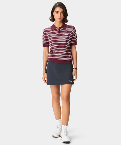Macade Dömu Crossover Striped Knit Shirt