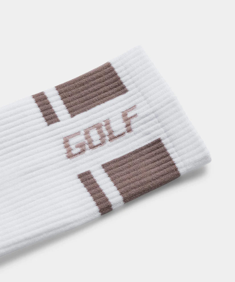 Sokkar Dömu Macade White&amp;Brown Golf Crew